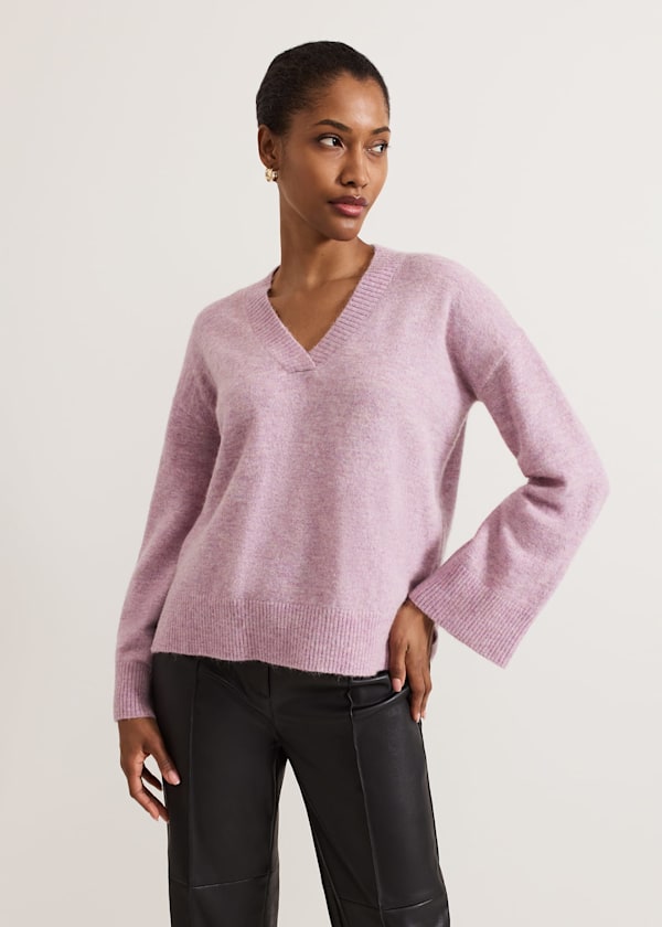 Olivia V Neck Alpaca Jumper