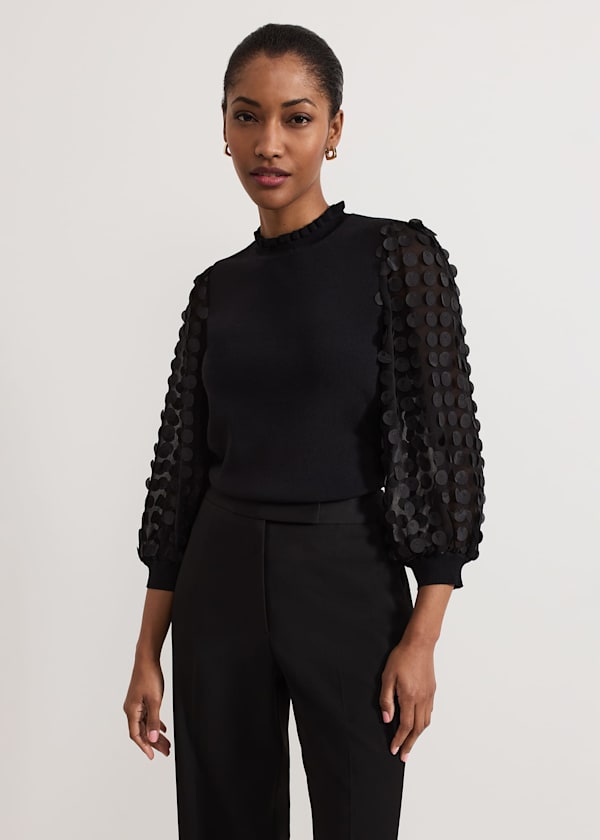 Shelly Woven Sleeve Detail Jumper