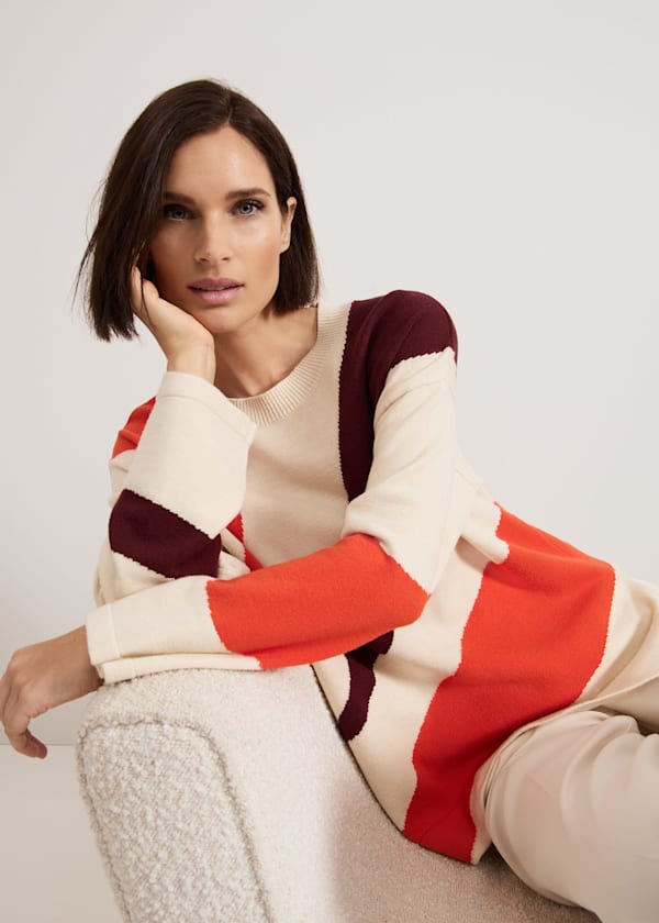 Bettie Colourblock Swirl Jumper