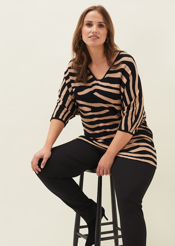 Harper Zebra Print Knit Jumper