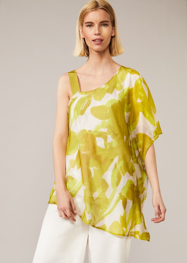 Coline Asymmetric Silk Blend Blouse