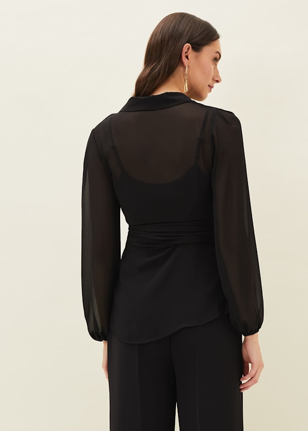 Florentine Semi-Sheer Wrap Top