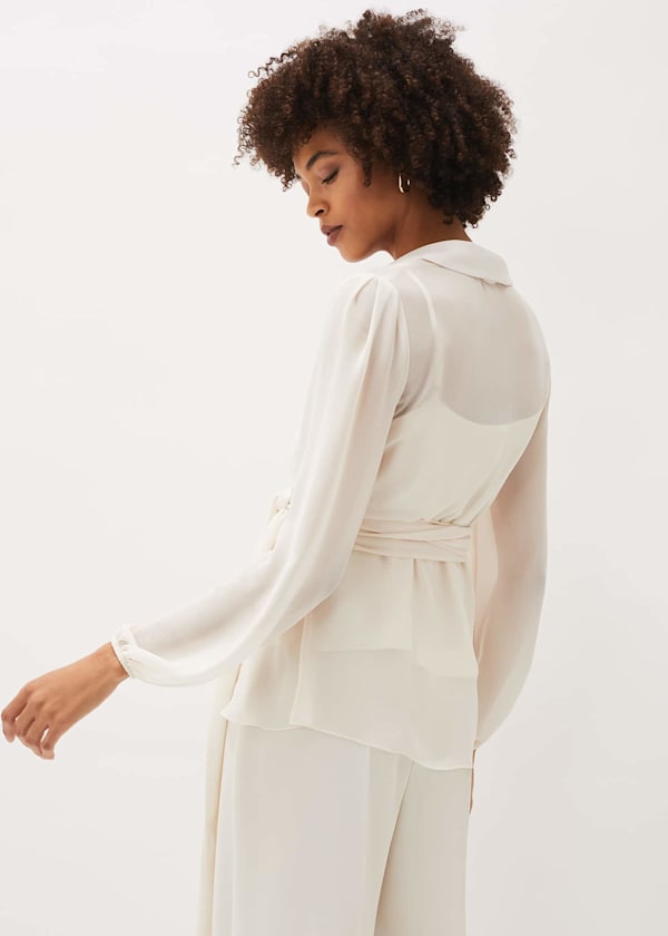 Florentine Semi-Sheer Wrap Top