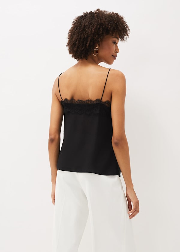 Rachael Lace Trim Silk Camisole