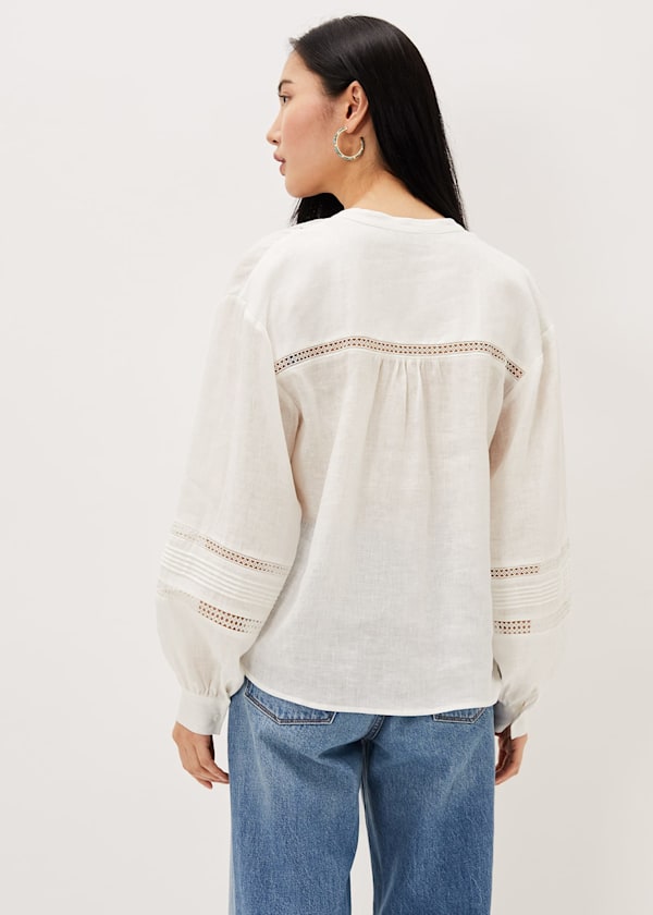 Ada White Lace Insert Blouse