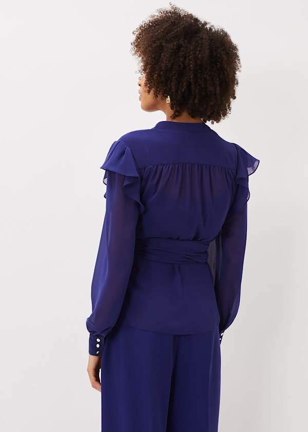 Avril Frill Wrap Co Ord Top