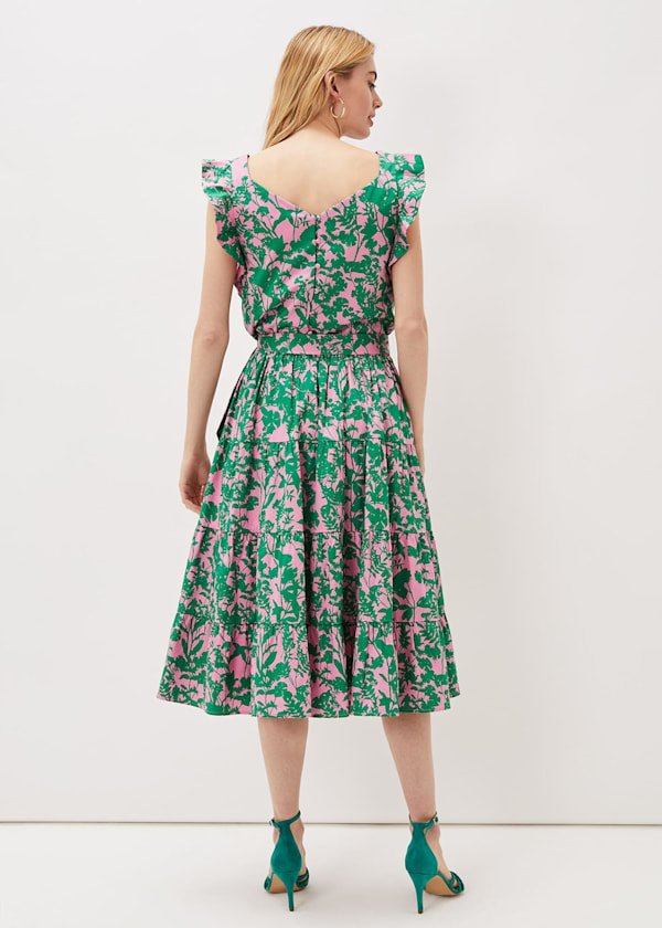 Cleona Printed Dobby Co-Ord Top