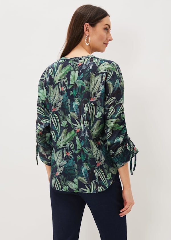 Ellyn Cotton Tropical Print Blouse