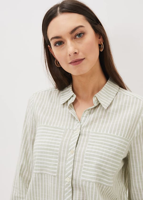 Oliva Ruched Side Stripe Shirt