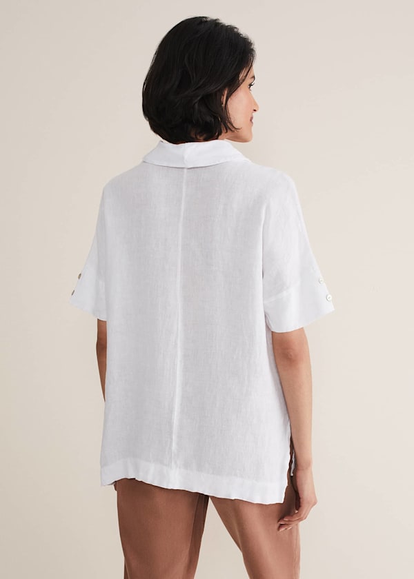 Carita V-Neck Linen Blouse