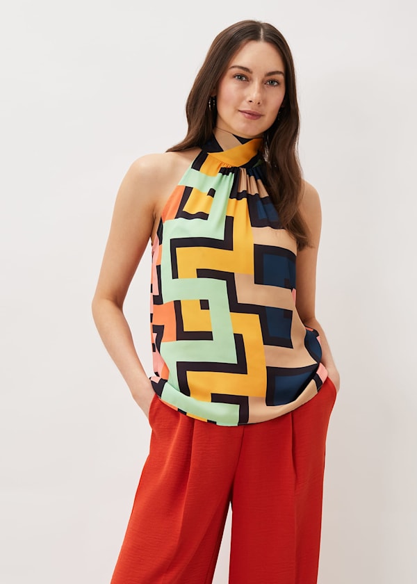Milano Sleeveless Print Blouse