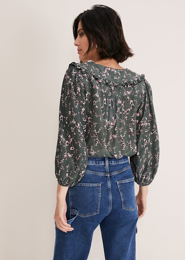 Marble Collar Blouse