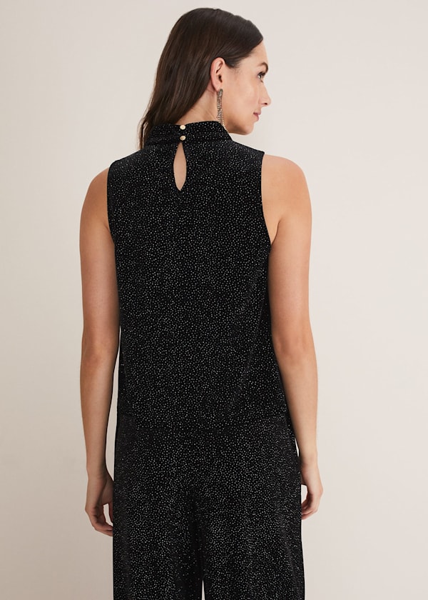 Dove Glitter Velvet Top