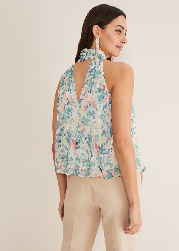 Lea Floral Pleat Blouse