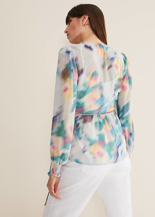 Sonya Printed Wrap Blouse
