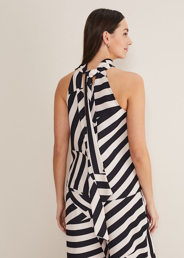 Lana Striped Halter Neck Top