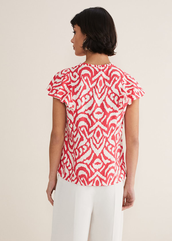 Dalia Ikat Ruffle Top