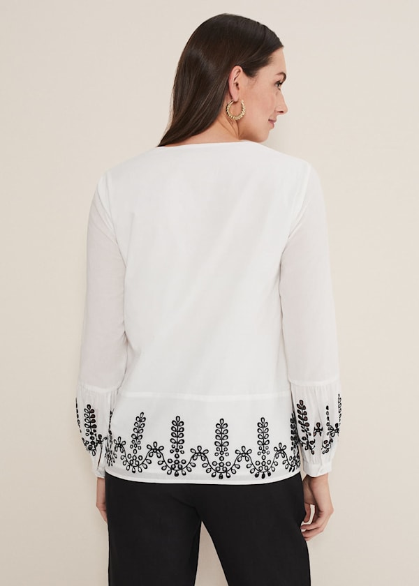 Joselyn Broderie Detailed Blouse