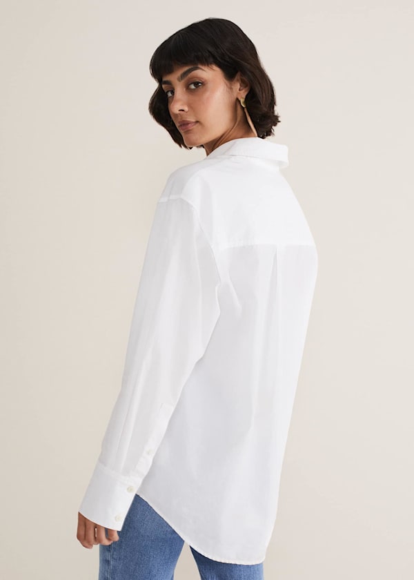 White Cotton Oversized Shirt