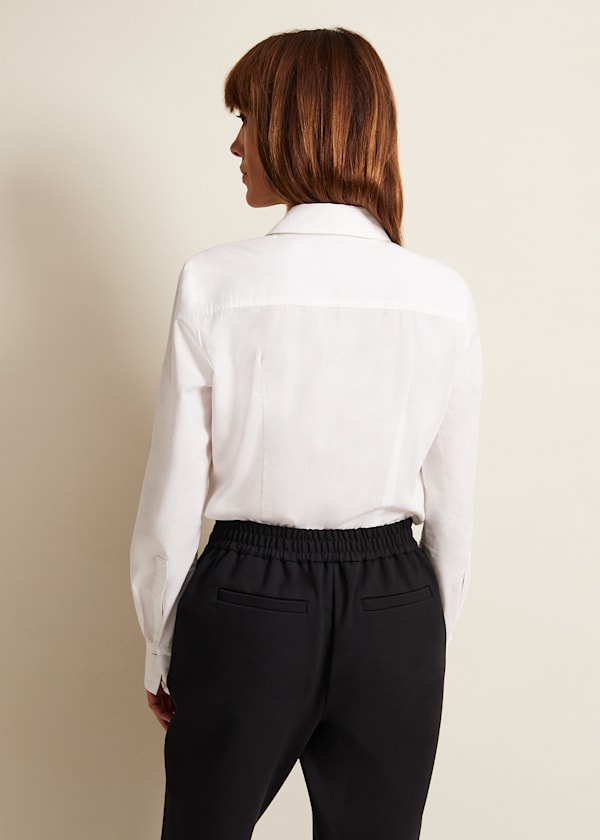 White Cotton Fitted Shirt