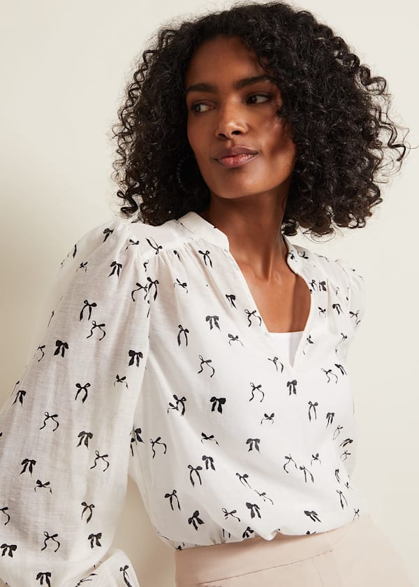 Taytum Bow Print Blouse