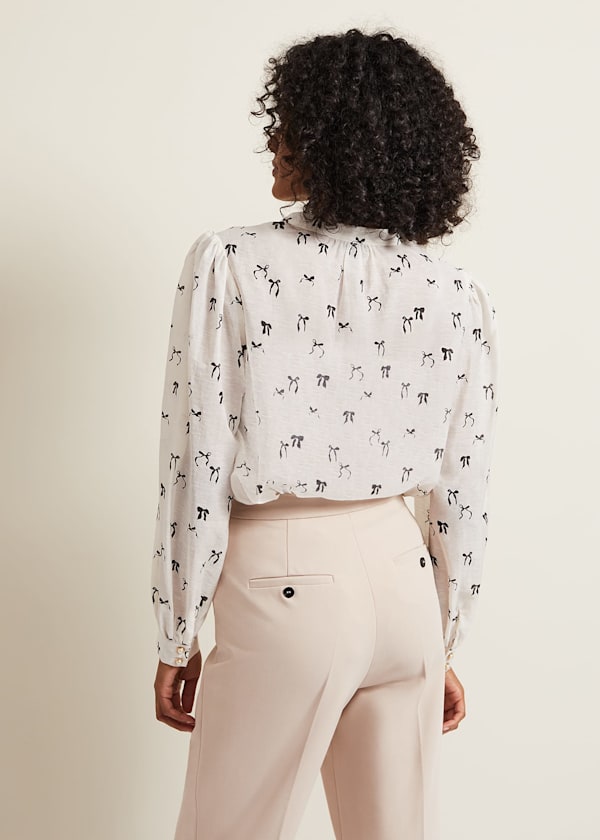 Taytum Bow Print Blouse