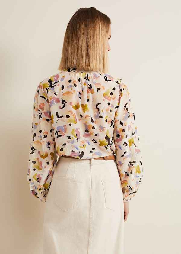 Maddie Watercolour Silk Blend Blouse