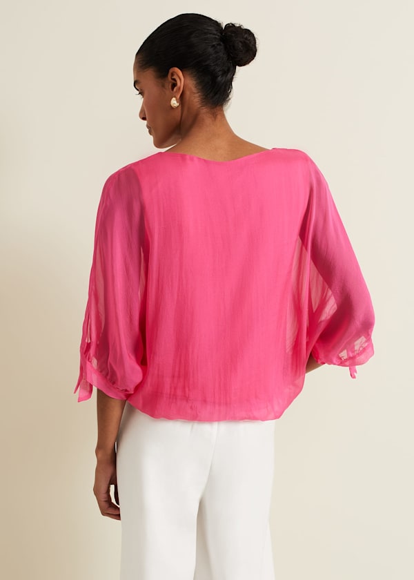 Madison Pink Silk Blouse