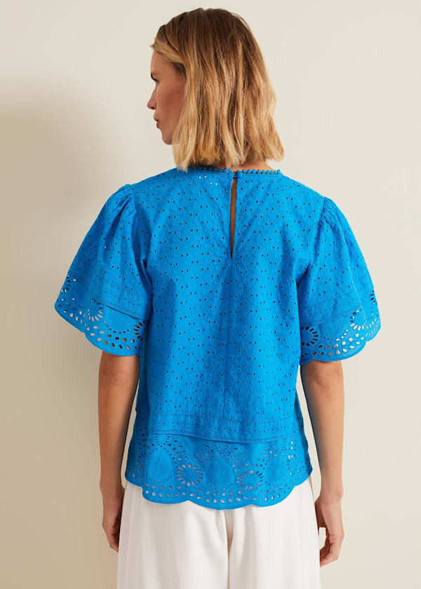 Sage Broderie Top