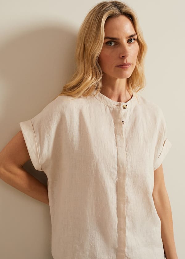 Kelsie Button Through Linen Shirt