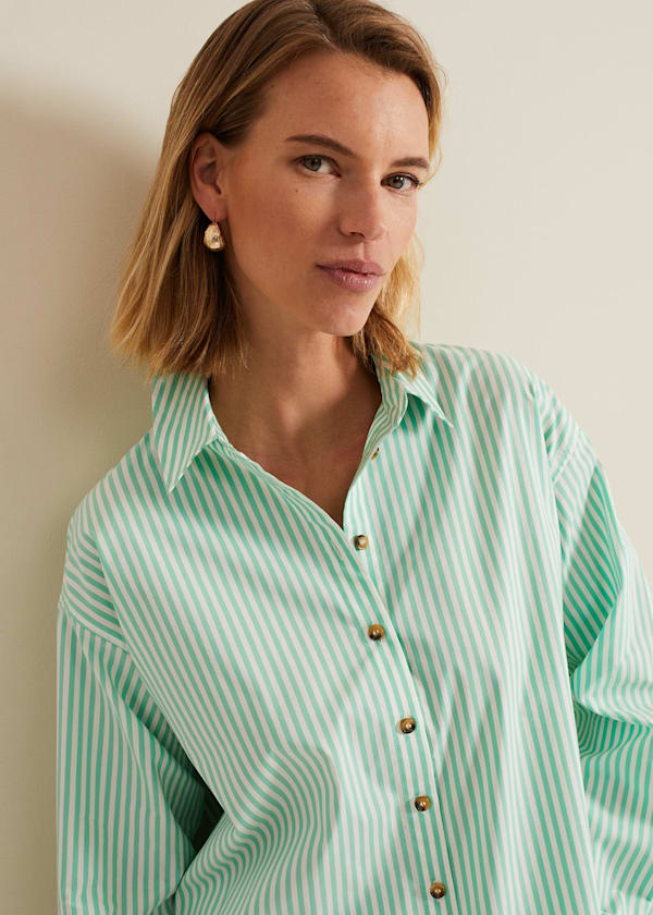 Women's Top - Relaxed Striped Tunic Shirt