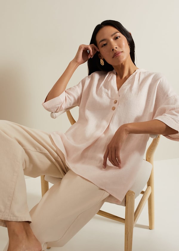 Posie Button Front Linen Shirt