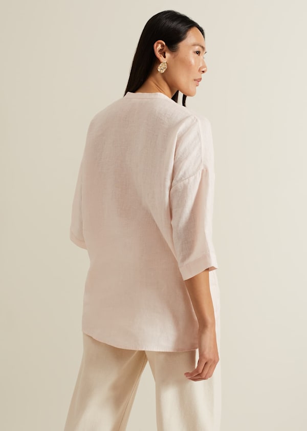 Posie Button Front Linen Shirt