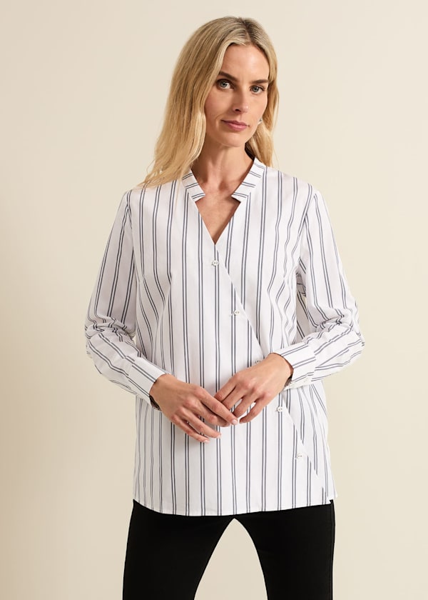 Ashlyn Asymmetric Striped Shirt