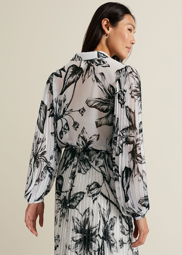 Sienna Floral Pleat Sleeve Blouse