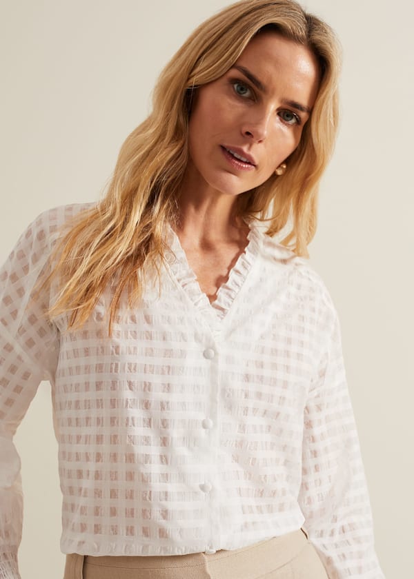 Tara Textured Frill Blouse