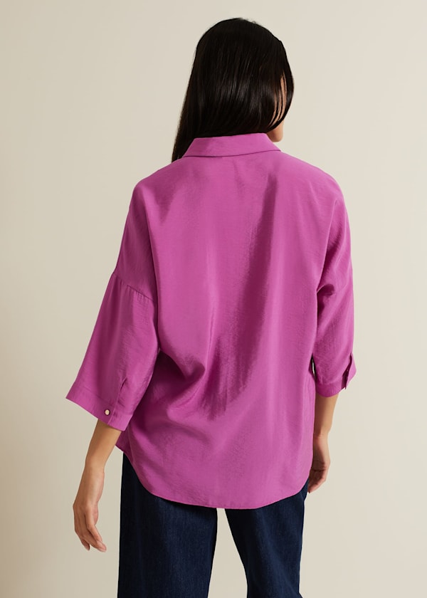 Cynthia Pleat Zip Front Shirt