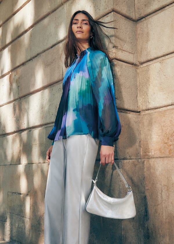 Eleanor Abstract Pleat Blouse