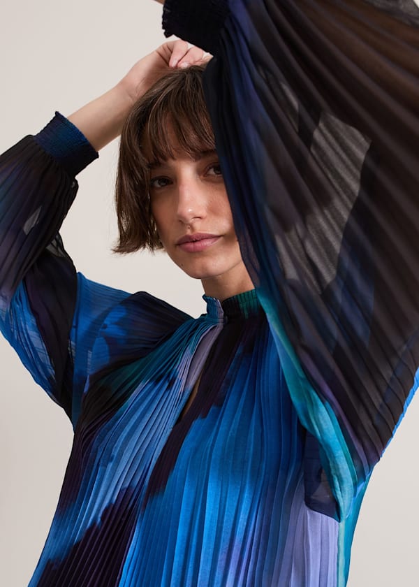Eleanor Abstract Pleat Blouse