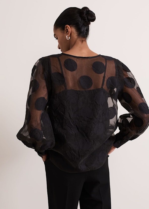 Siera Spot Jacquard Blouse