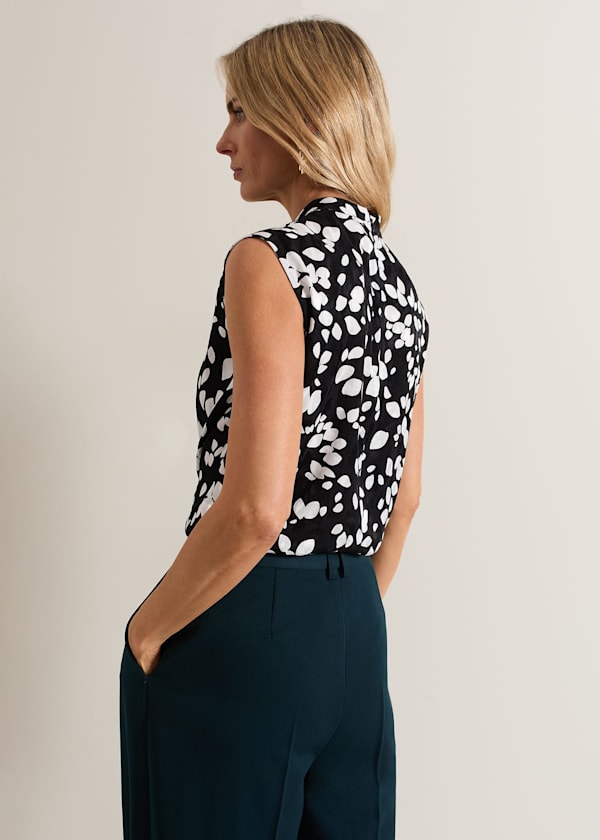 Polly Printed Twist Neck Top