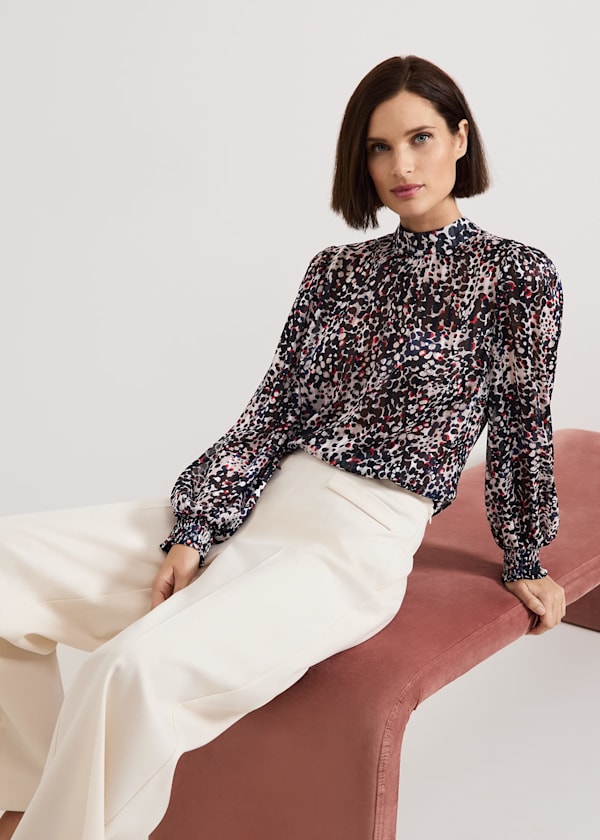 Ingrid Abstract Print Blouse