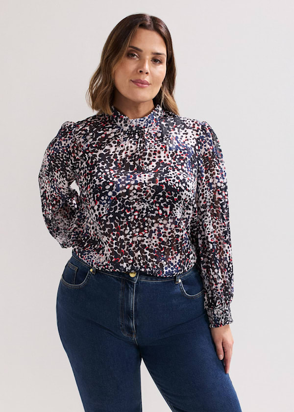 Ingrid Abstract Print Blouse