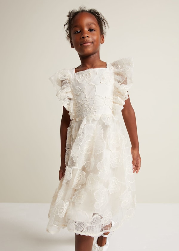 Rosa Lace Applique Smock Dress