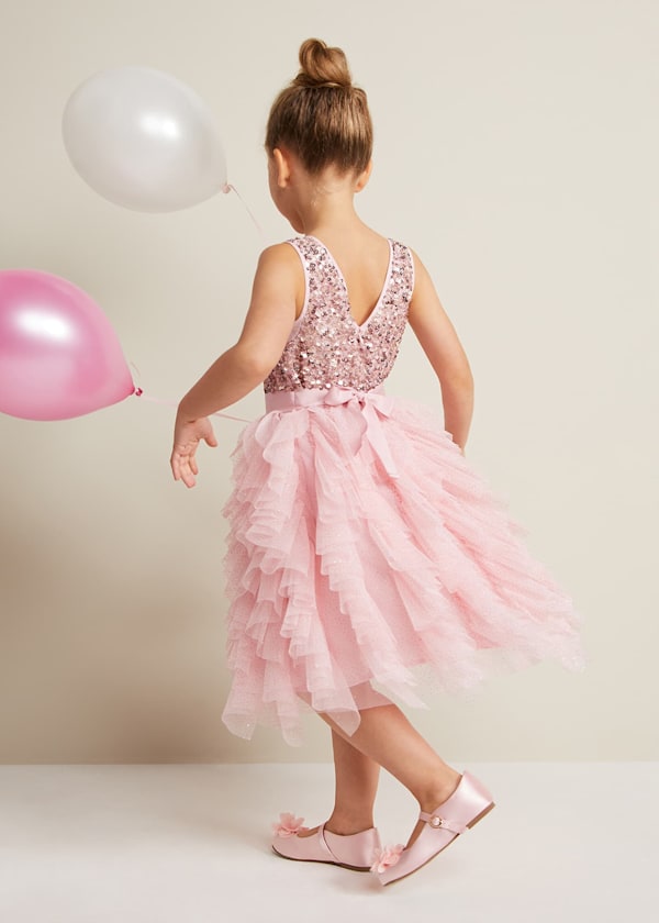 Andrina Sequin Ruffle Dress