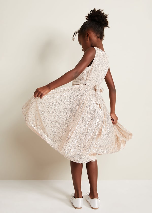 Tiana Sequin Pleat Dress