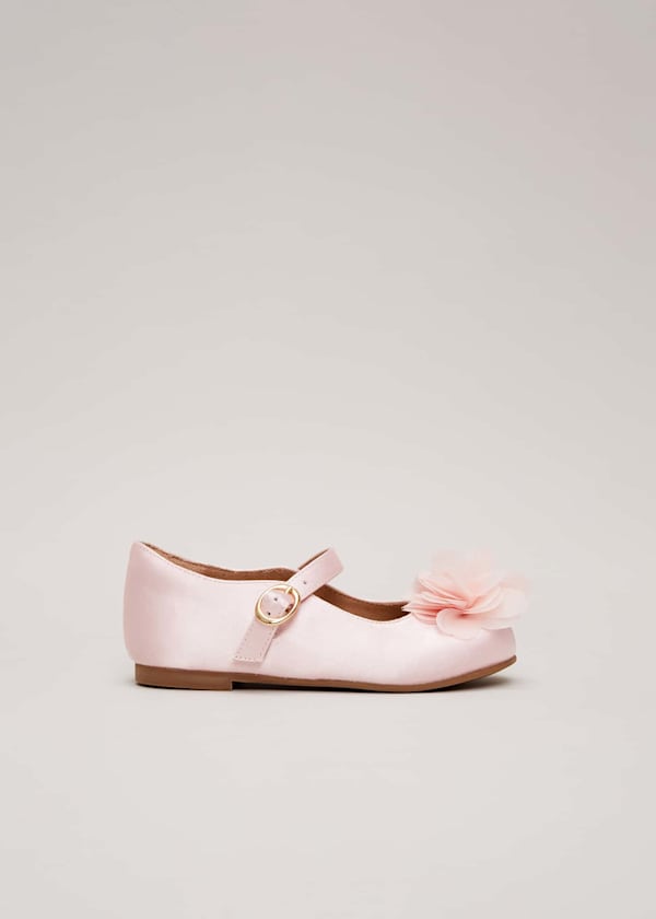 Satin Flower Detail Shoes