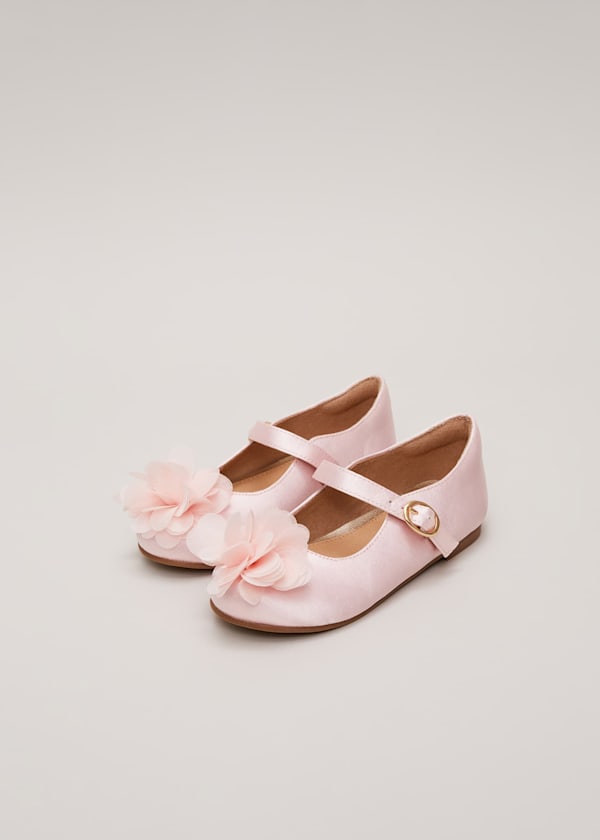 Satin Flower Detail Shoes