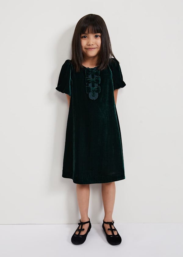 Beatrice Dark Green Velvet Swing Dress