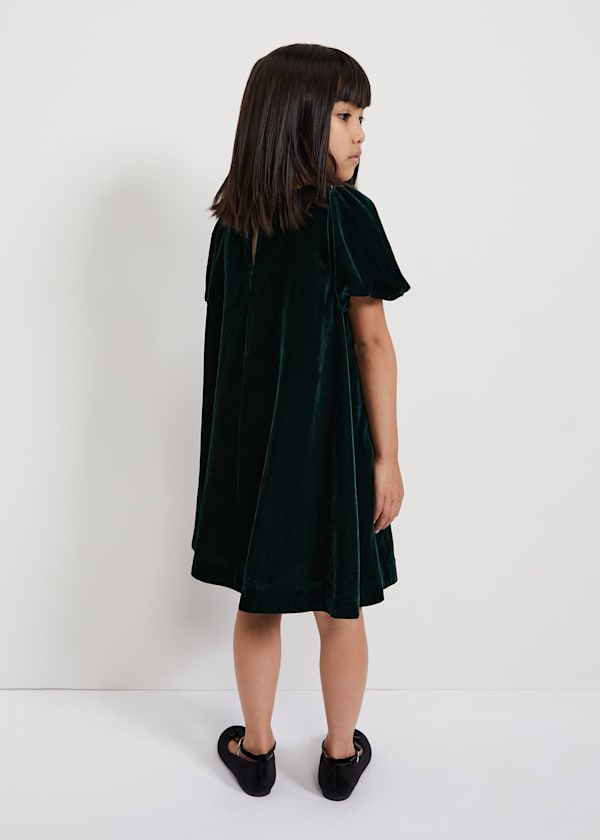 Beatrice Dark Green Velvet Swing Dress